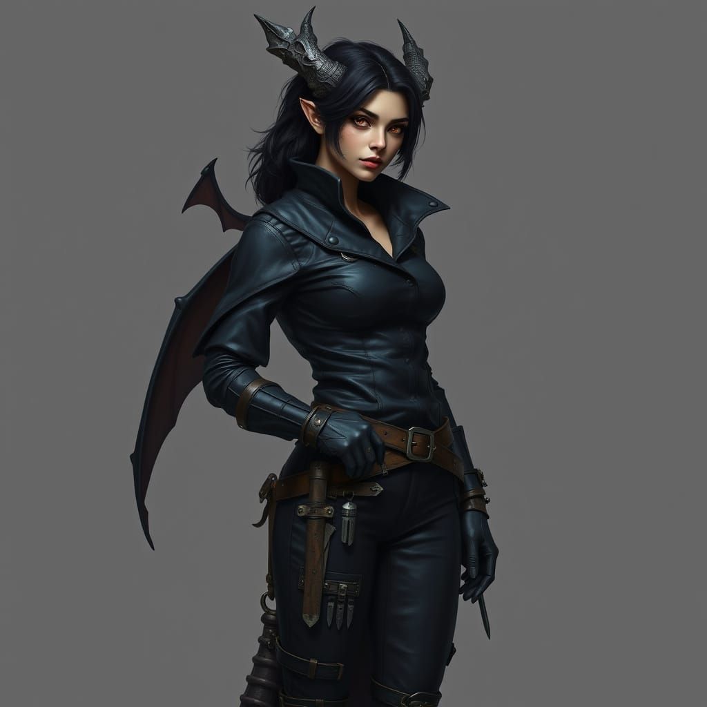 Surreal Hybrid Woman Dragon Embracing Dark Fantasy