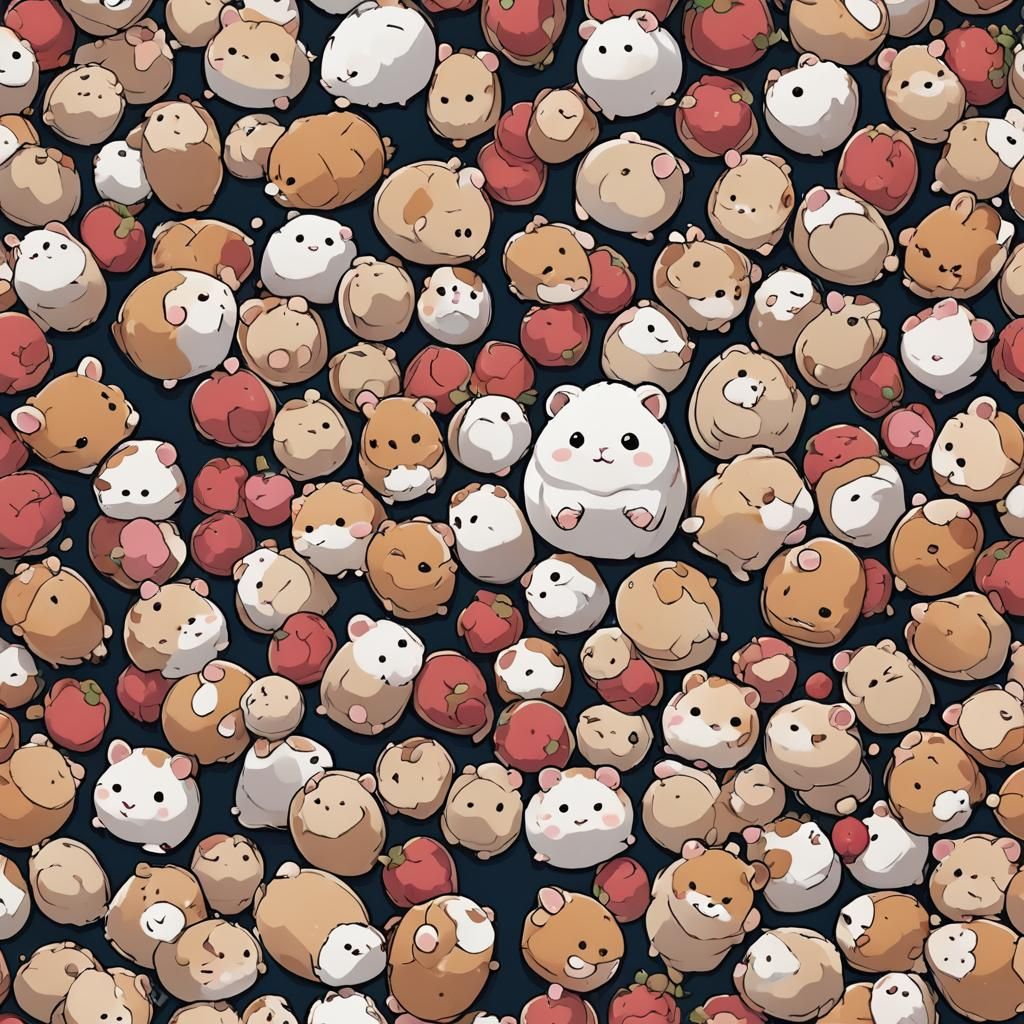 Sakura Mochi Hamster in Anime Style