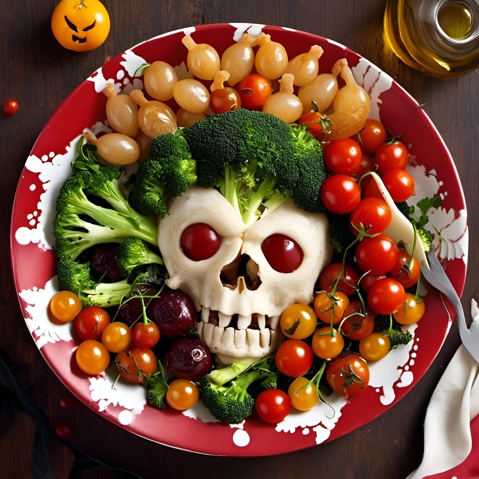 Gruesome Halloween Salad with Human Body Parts