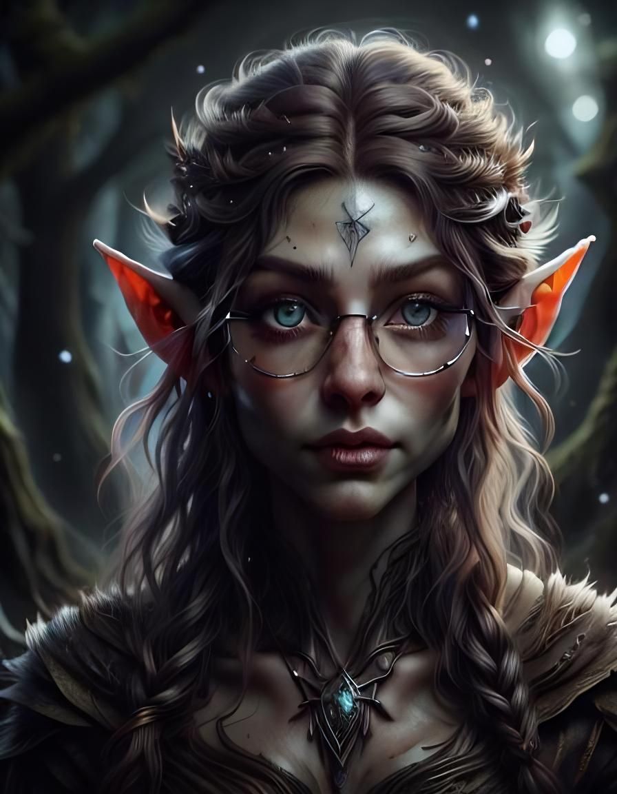 Realistic Elf Portrait with Glowing Eyes in CGI