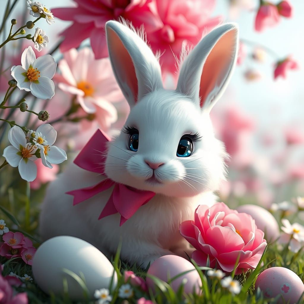 Fauvist Bunny in Whimsical Wonderland