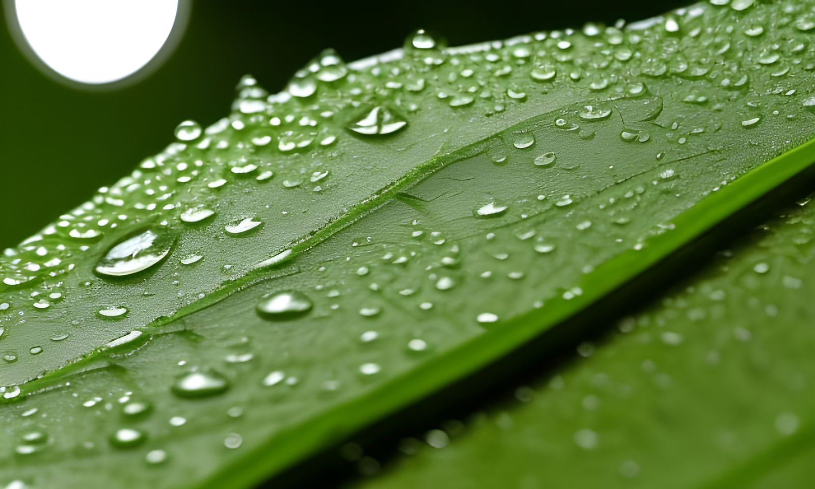 Perfect Water Drop on Green Leaf: Macro Photo