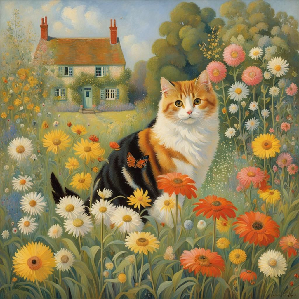 Surreal Figures in Stained Glass Art Nouveau Style