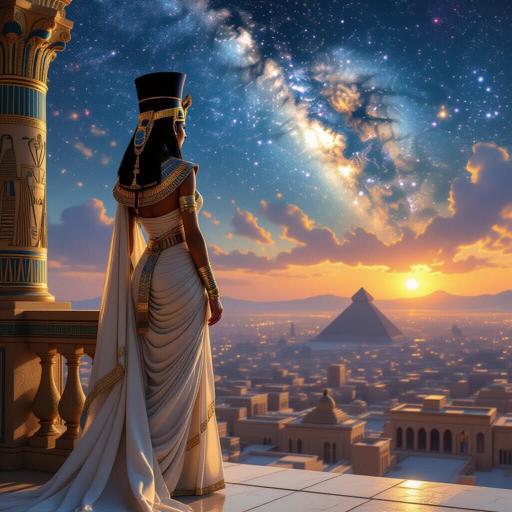 Egyptian Queen Overlooks Nebula City