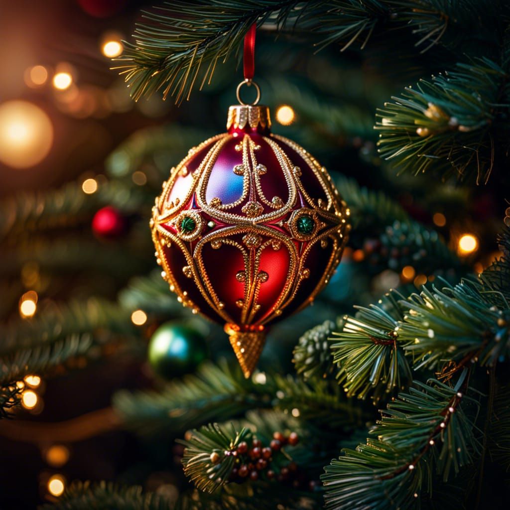 Christmas Ornament in Midcentury Hyperrealistic Style