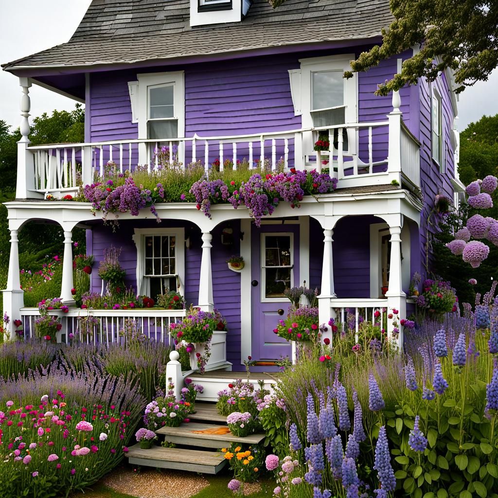 Whimsical Beach Cottage Watercolour Painting