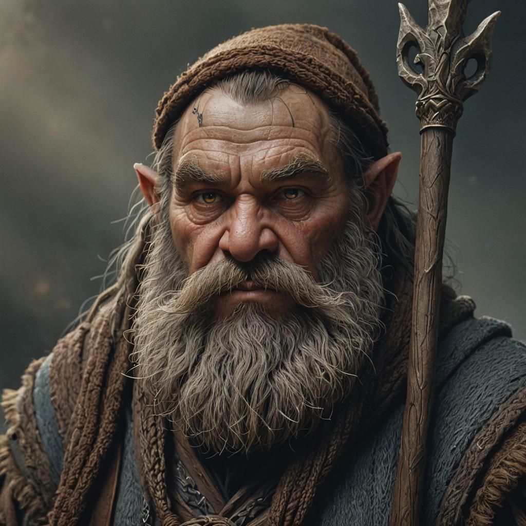 Gruff Dwarf Evoker in Detailed Fantasy Art Style