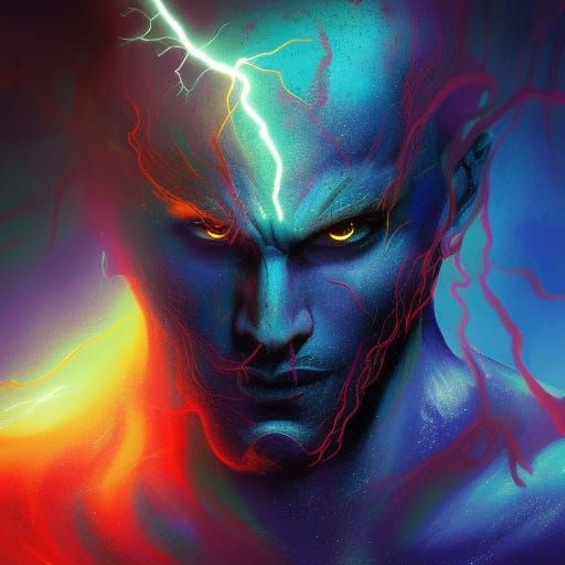 Hyperrealistic Lightning Landscape Concept Art