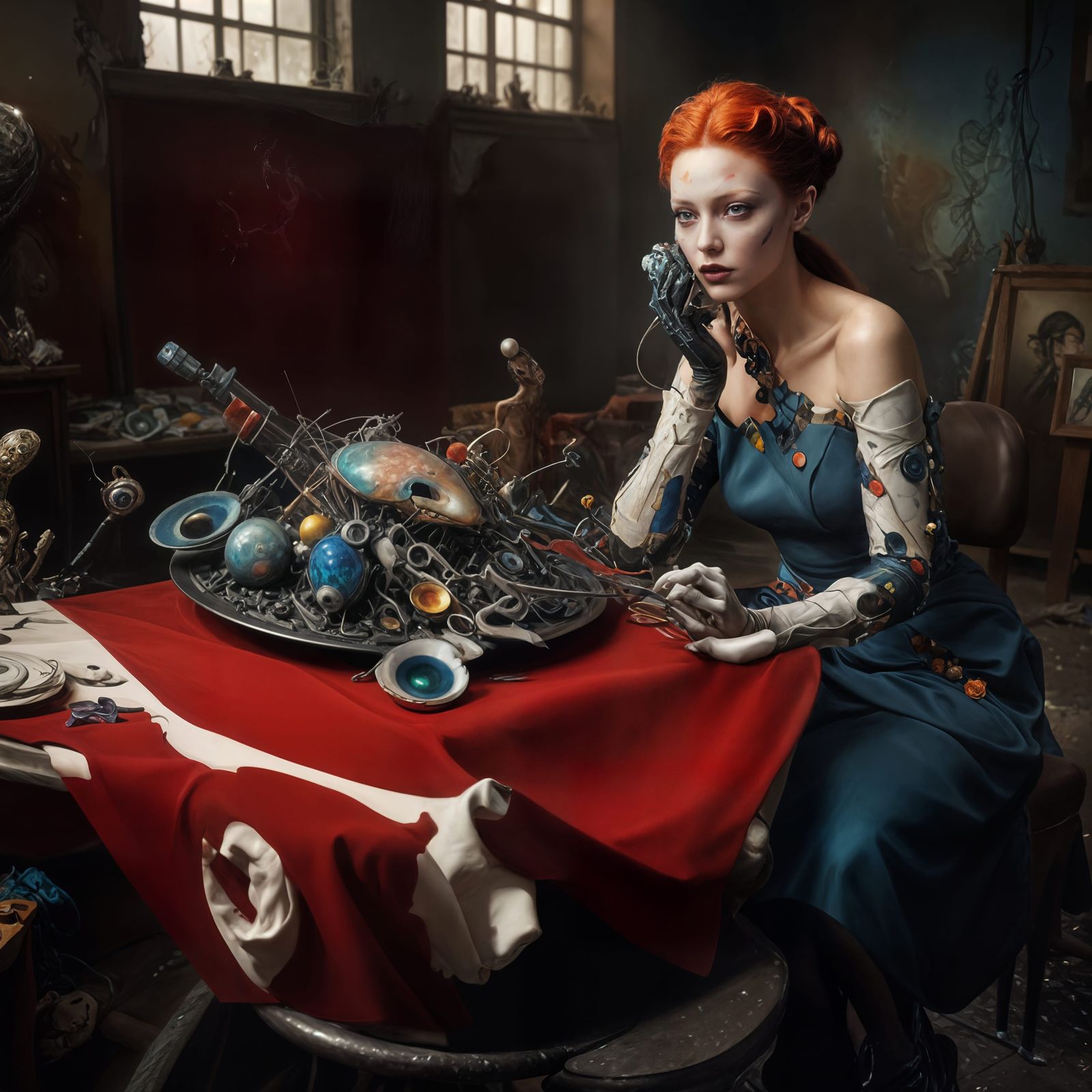 steampunk radio gear and the Announcer.