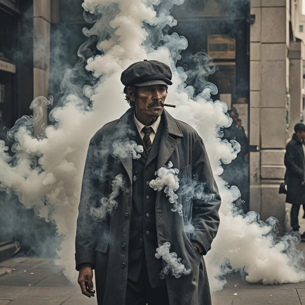 Ethereal Smoke Person Image