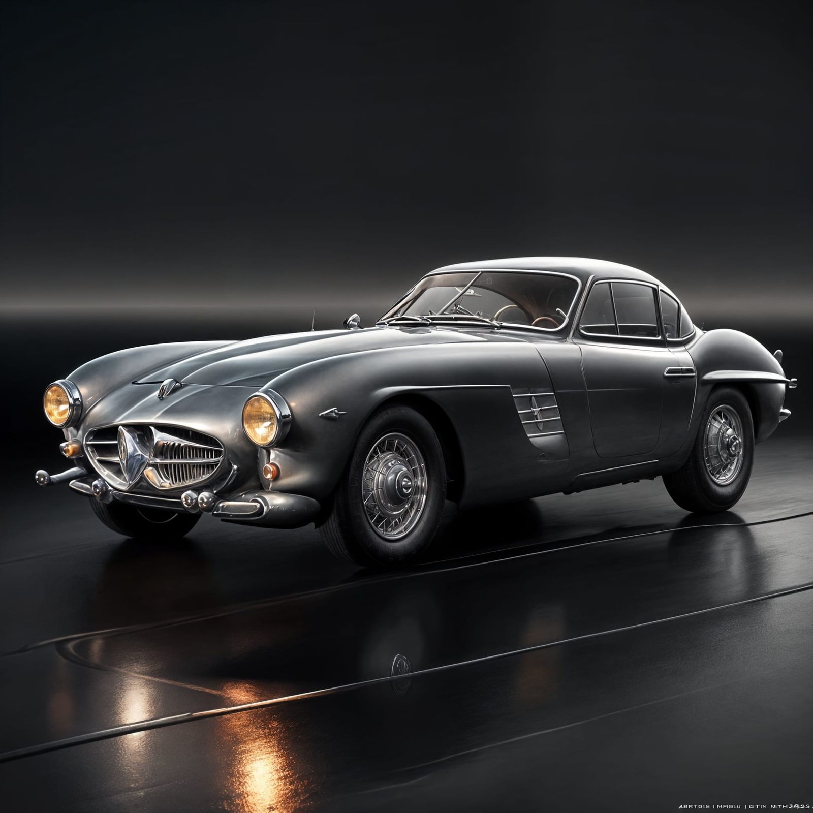 1953 Pegaso Z-102 Art Deco Coupe at Night