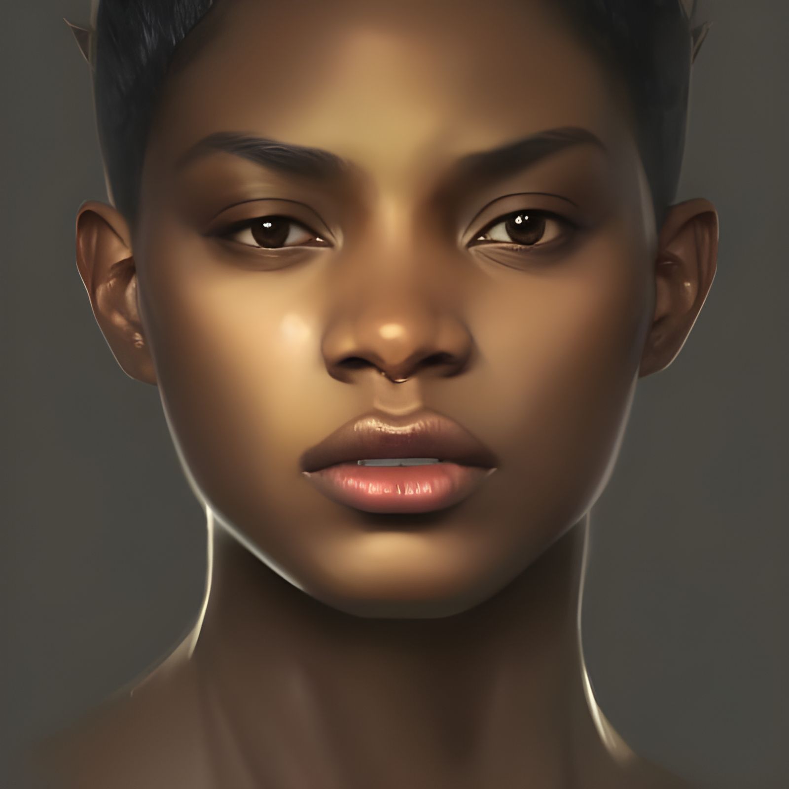 Hyperdetailed Portrait of a Black Woman