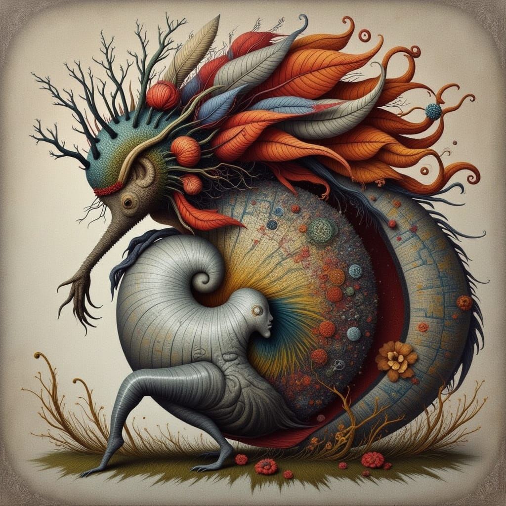 Abstract Insectoid Creature in an Unsettling Style