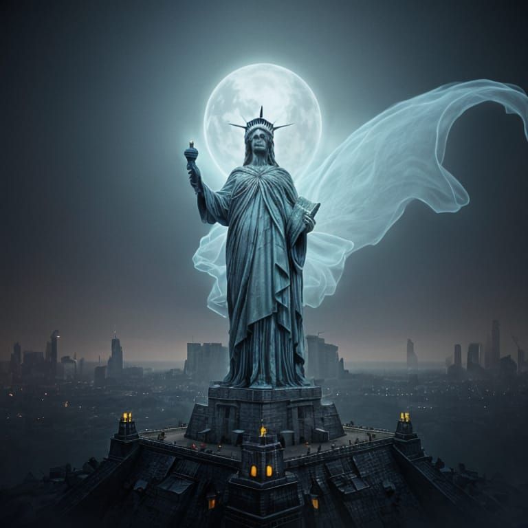 Statue of Liberty as Pac-Man Ghost