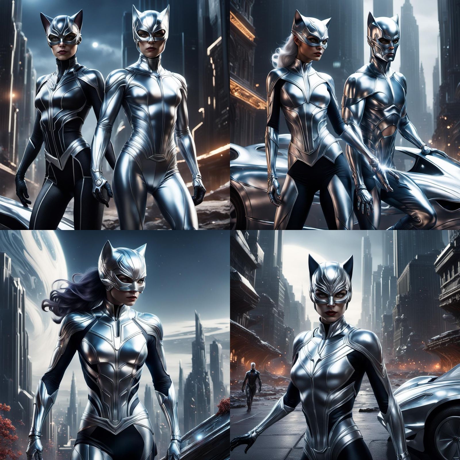 Catwoman and Silver Surfer Fusion Art