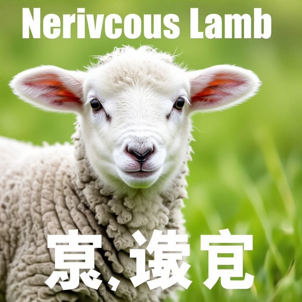 Anxious Lamb Generated from Simple Prompt