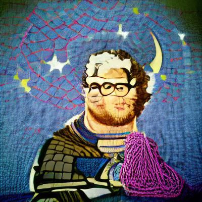 Celestial Seth Rogan Knitting Pop Art