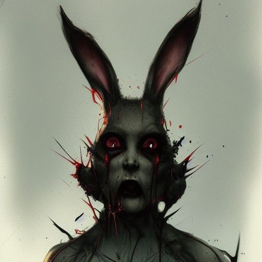 Scary Horror Bunny in 4K with Blood