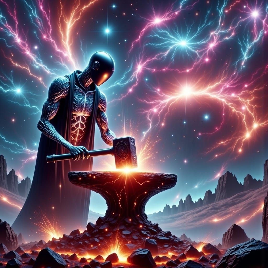 Cosmic Blacksmith Forges Celestial Keys in Zero-Gravity Forg...