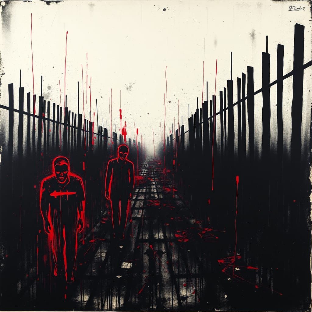 Abstract War Zone in Expressionist Style