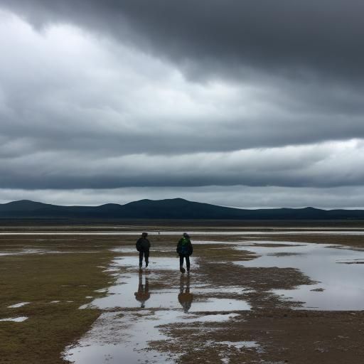 Mudflat Hike Under Stormy Skies with Migratory Birds