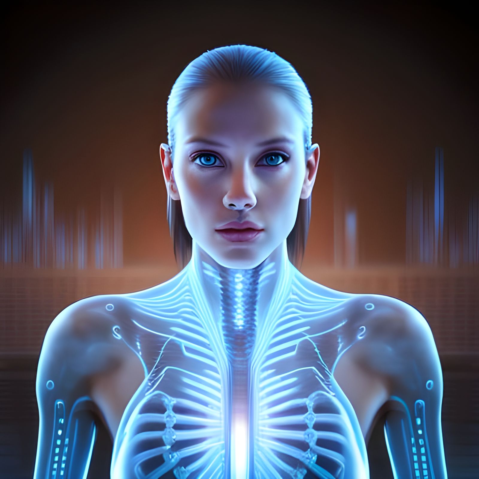 Futuristic Biotech with Bioluminescent Diodes in 64k