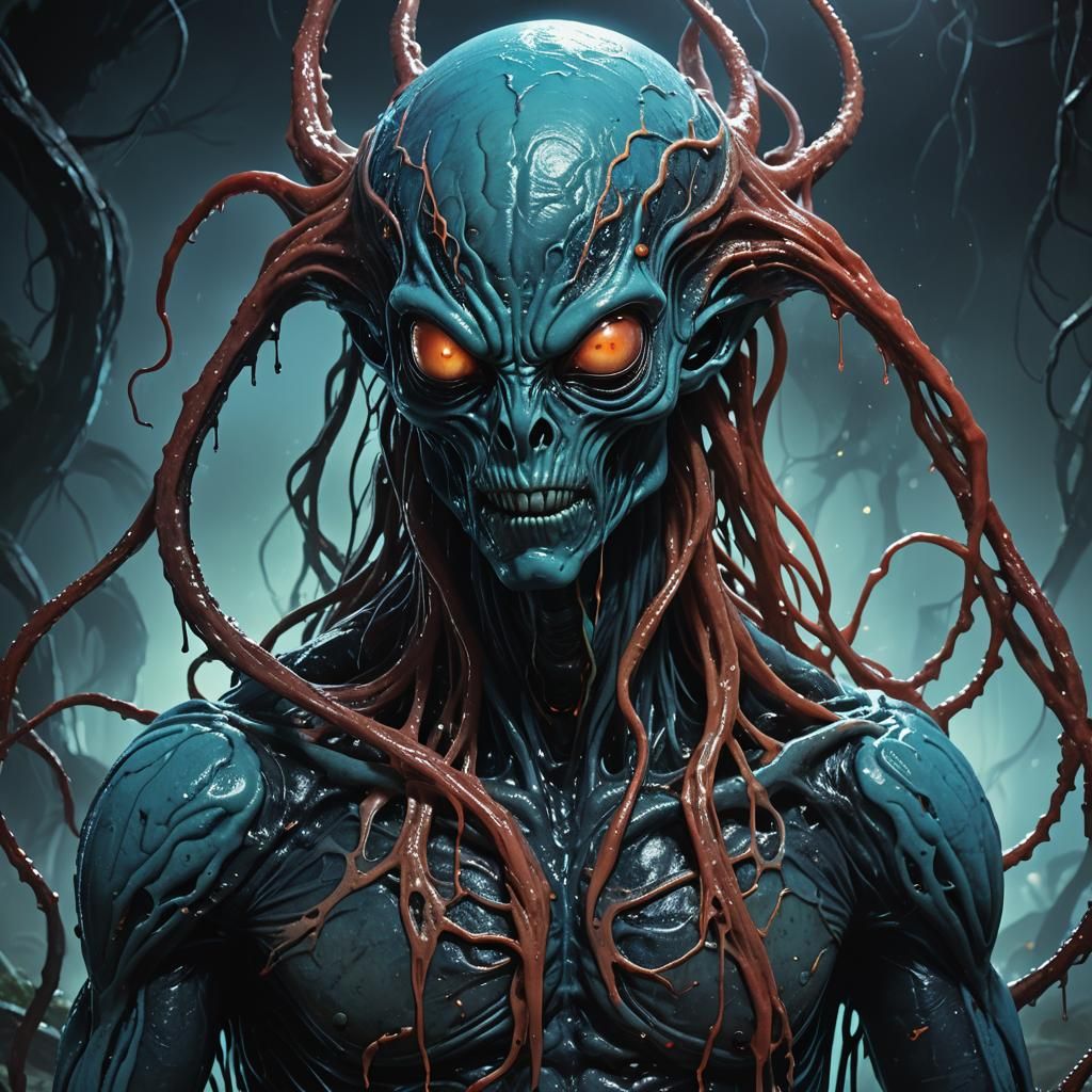 Devil Slime Alien in Dark Fantasy Style