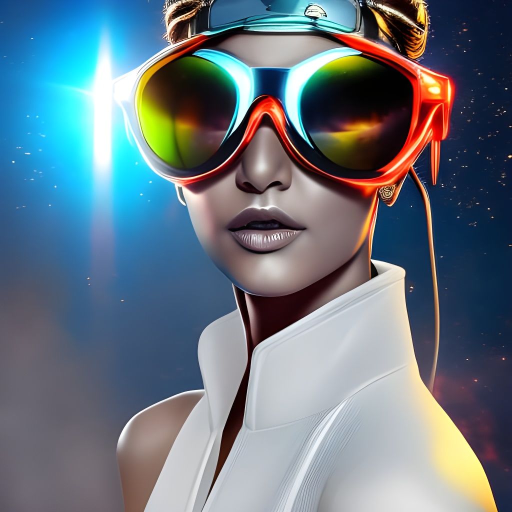 Hyperrealistic Alien Explorer Portrait in Cyberpunk Style