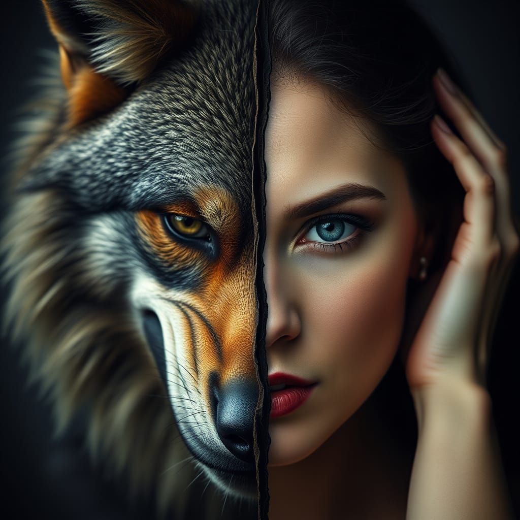 Woman and Werewolf Portrait