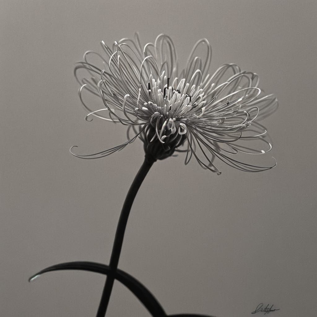 Elegant Minimalist Bloom on Dark Background