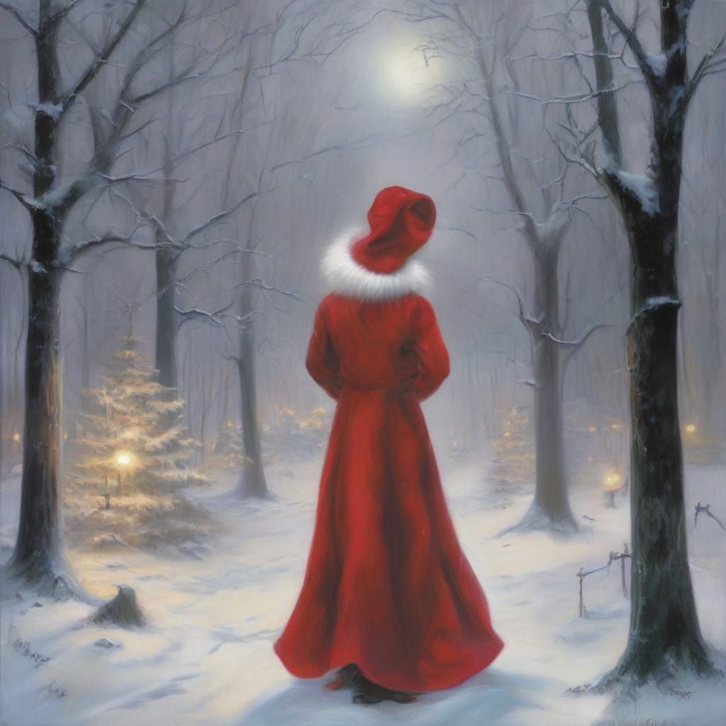 Surreal Christmas Festival in a Shadowy Winter Wonderland