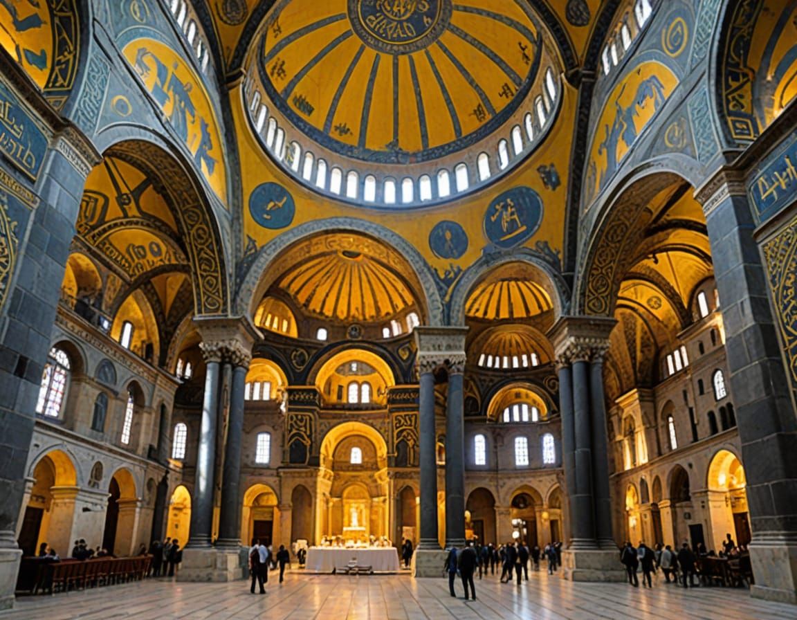 Majestic Byzantine Architecture of Agia Sofia in Istanbul