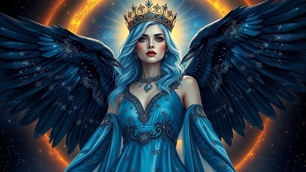 Raven Queen Commands Universe in Cosmic Dress