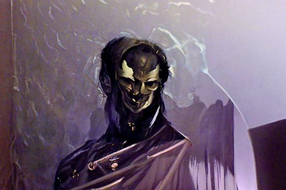 Sinister Self-Portrait as Evil Villain in Dark Fantasy Style