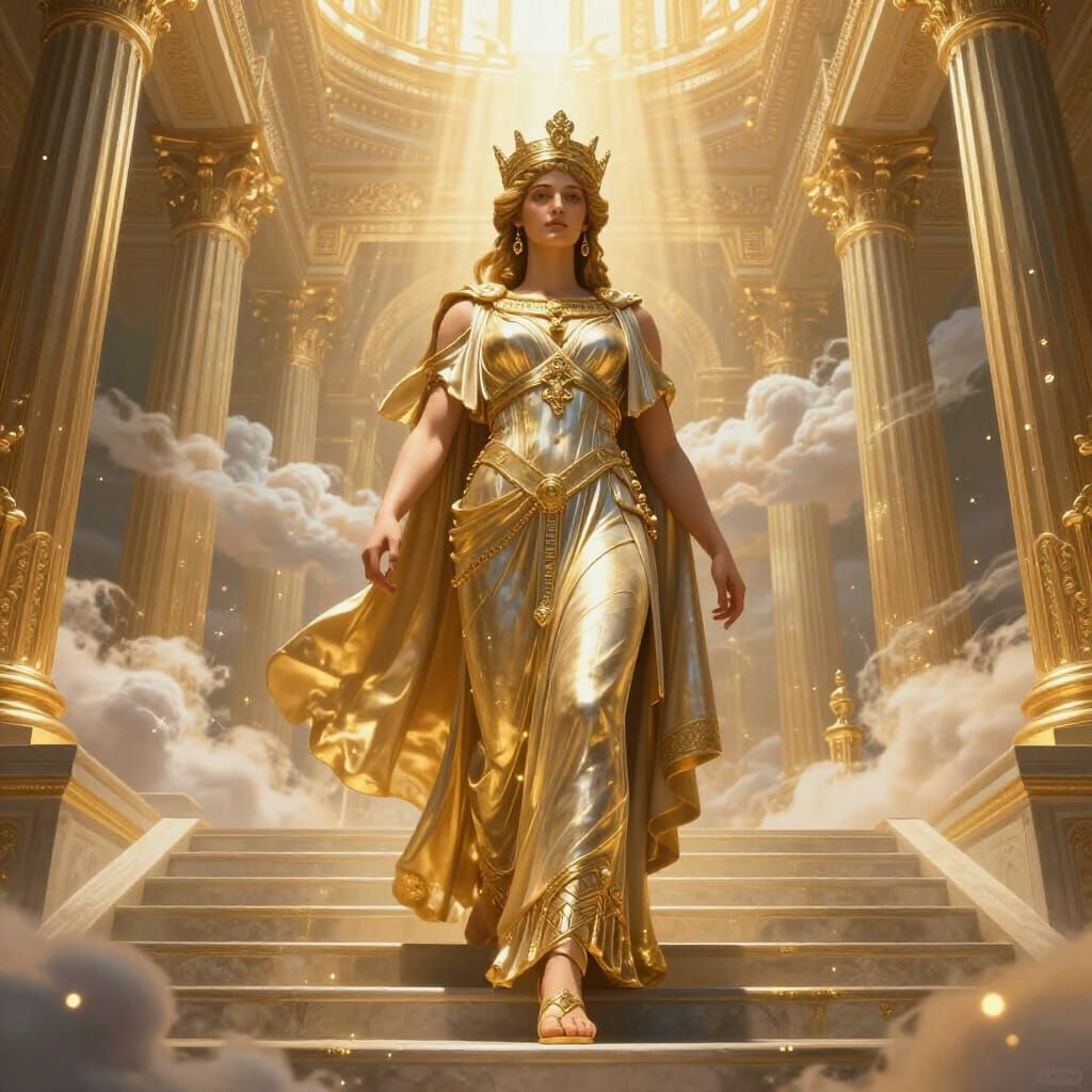 Rhea, Mother of Gods, Descends Olympus in Epic Digital Art