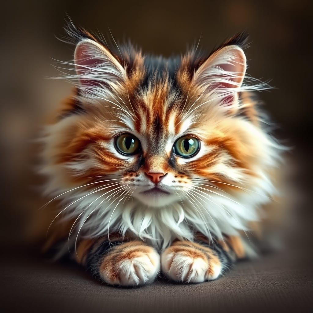Elegant Calico Feline with Mysterious Aura
