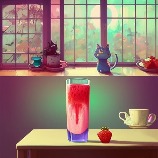 Mega-Kawaii Strawberry Juice in Viorie Style