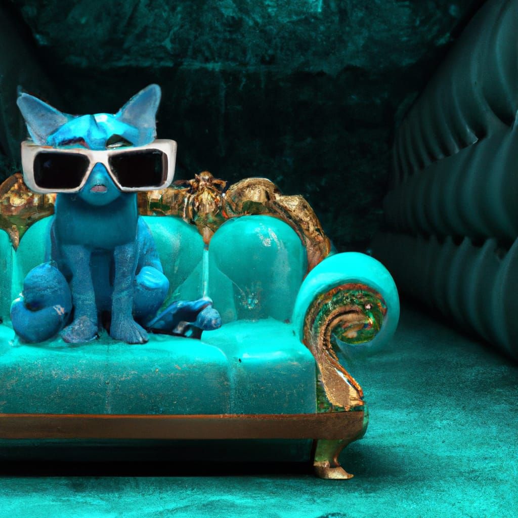 Cat in Sunglasses: Detailed Matte Painting