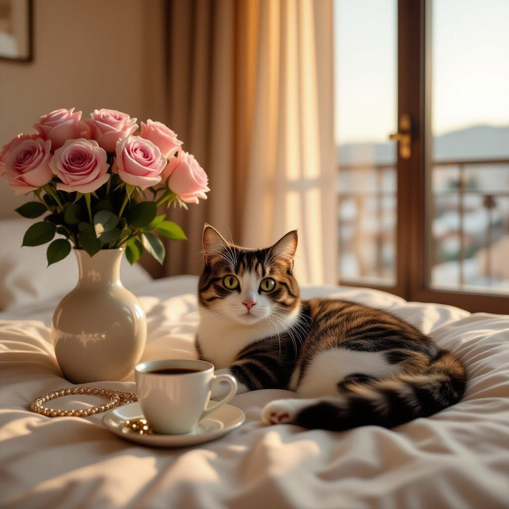 Cinematic Cat Lounging in Italian Flat