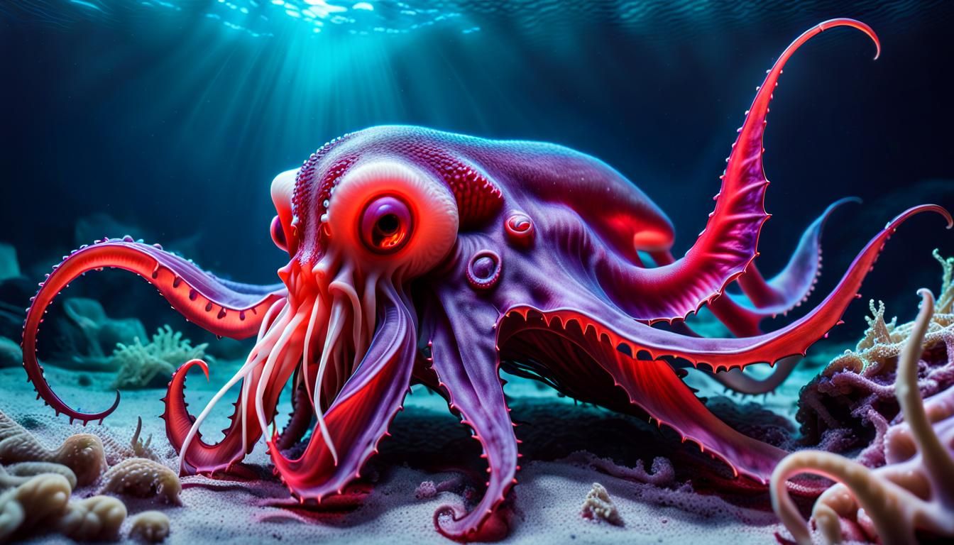 Bioluminescent Ocean Scene