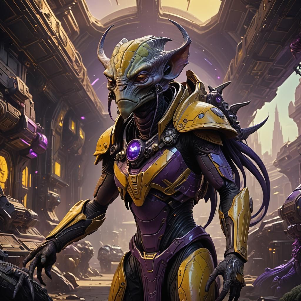 Sci-Fi Goth Aliens in Dark Fantasy Style