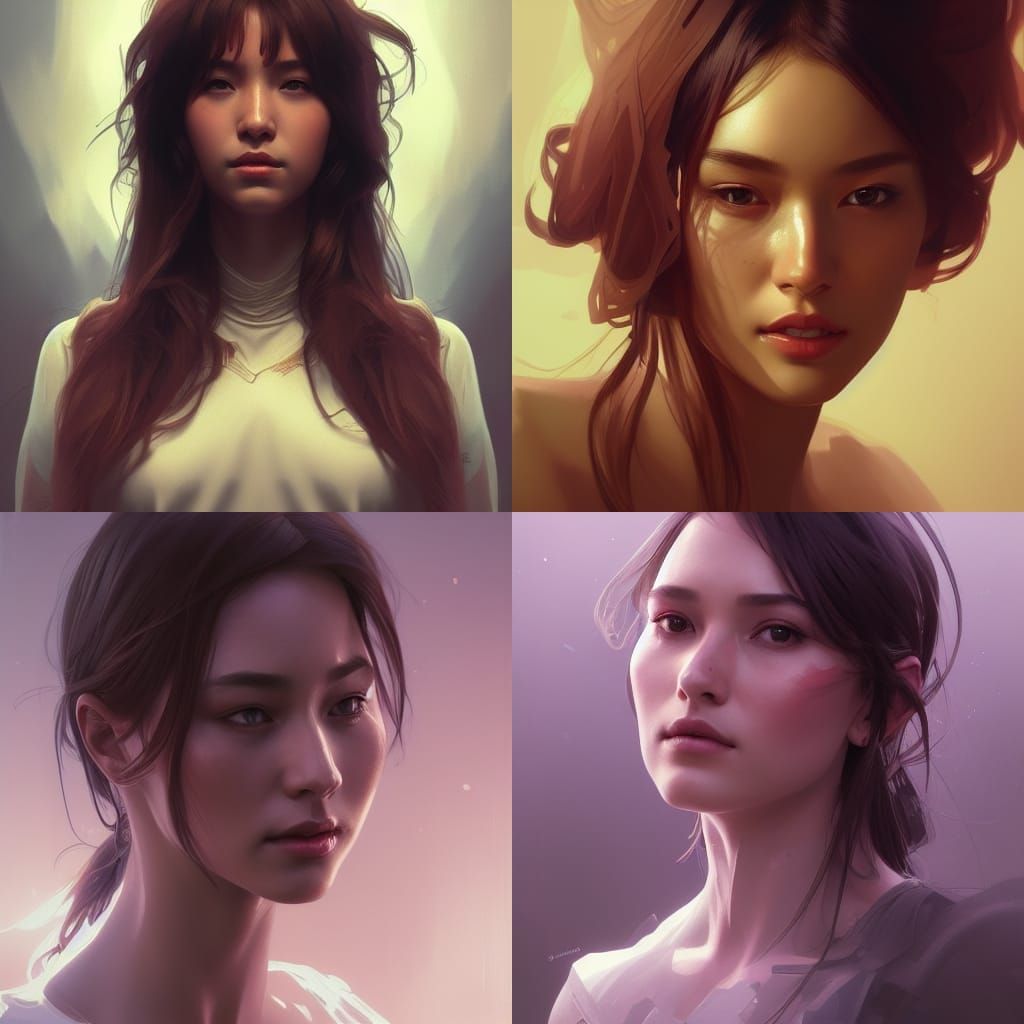 Detailed Portrait of Yuri in Art Nouveau Style