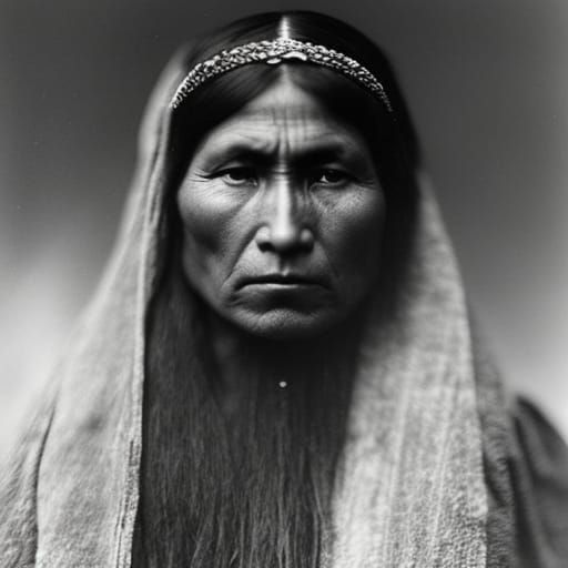 Vintage Portrait in Ethnographic Photography Style