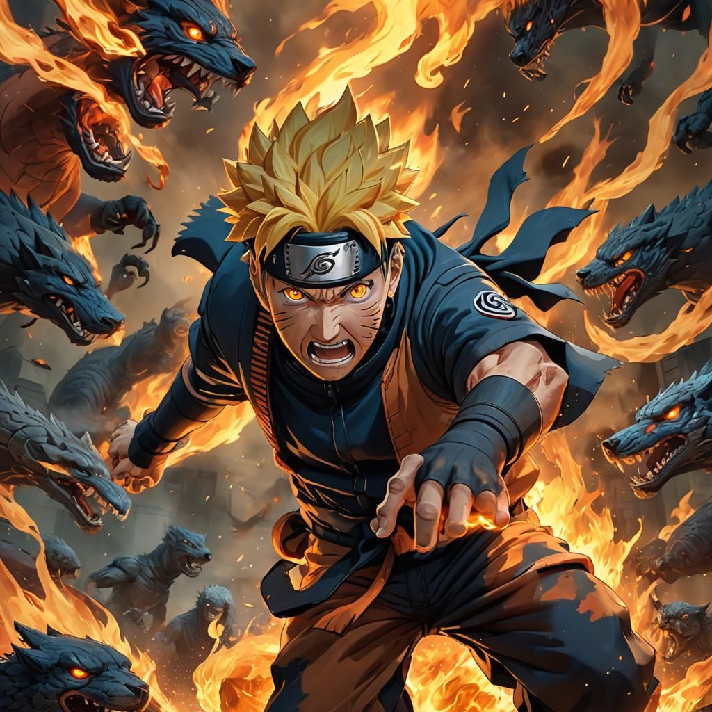 Naruto's Furious Face Ablaze: Fantasy Concept Art