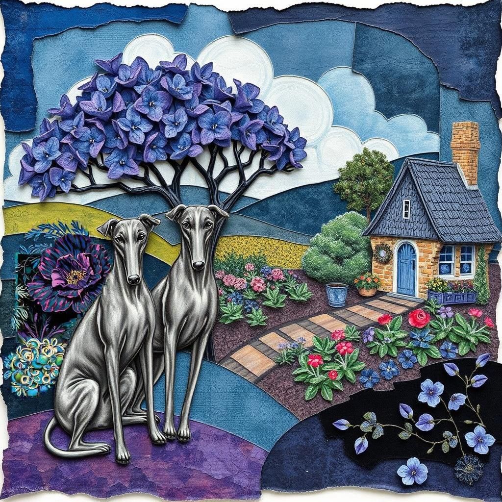 Lush Papercraft Garden in Contemporary Collage Style