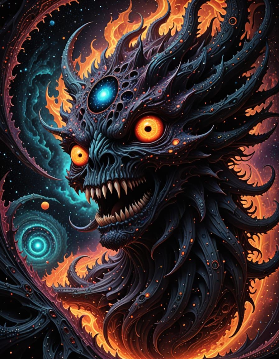 Epic Spacecore Vortex in Kinetic Pointillism