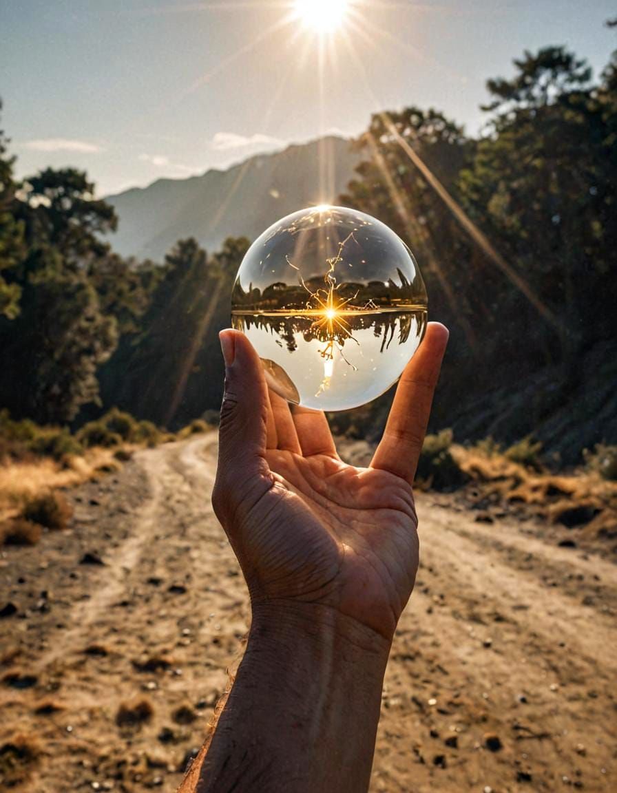 Hand Holding Glowing Orb: Power of Thought