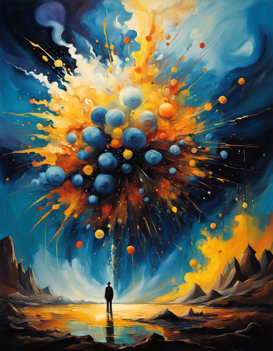 Eccentric Dreamers Gather Around a Vibrant Fireworks Explosi...