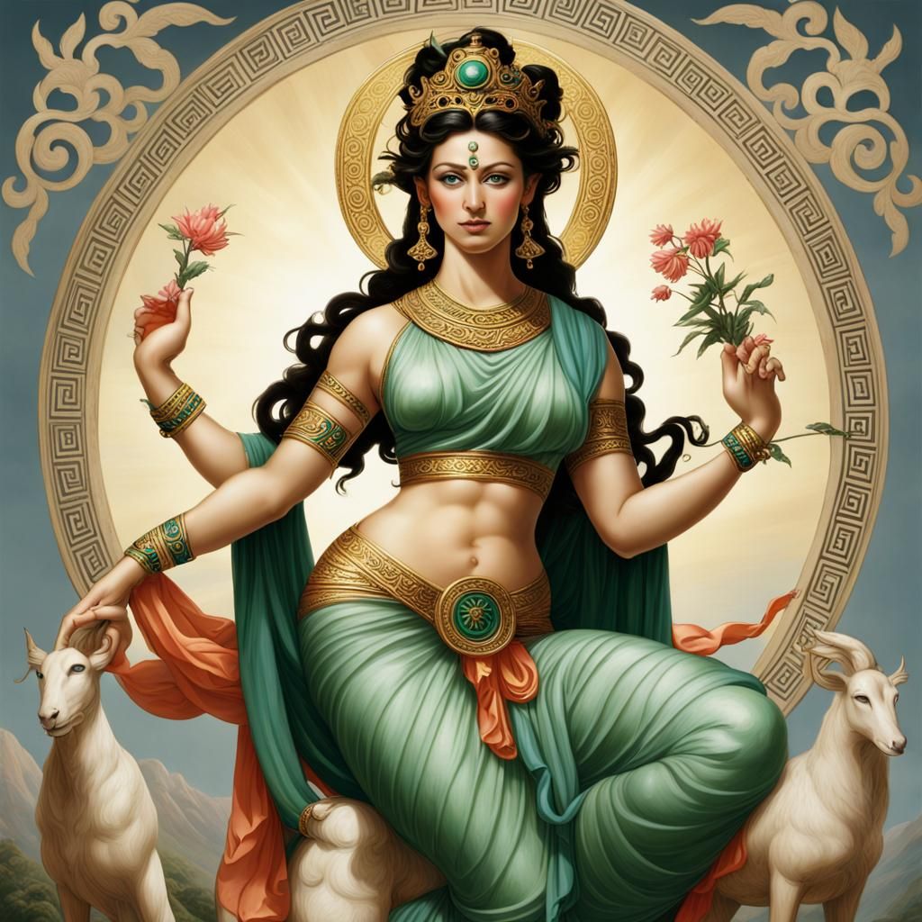 Greek Goddess Tara: Classical Digital Art