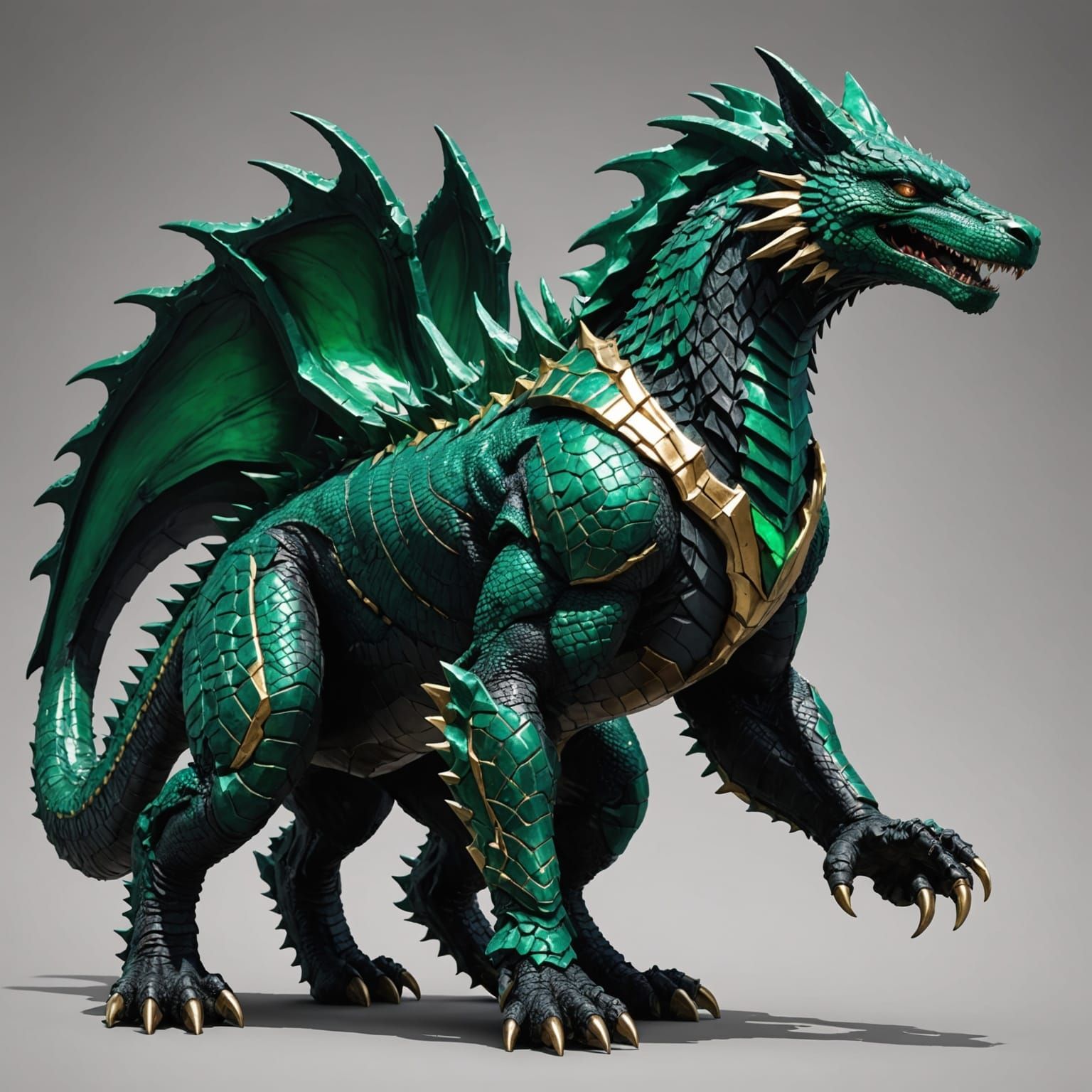 Emerald Anubis Godzilla Dragon Fusion